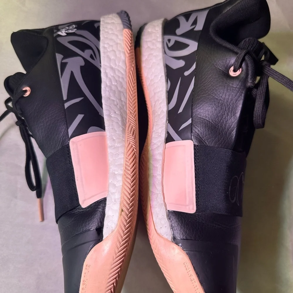 Adidas Black and Peach Athletic Shoes